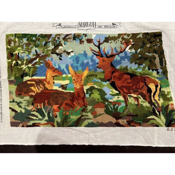 Finished Tapestry Needlepoint Creations MARGOT de Paris Canvas Wool VTG - Picture 5 of 5